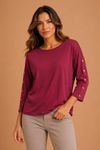 BLUSA AMPLA BOTOES BORDO
